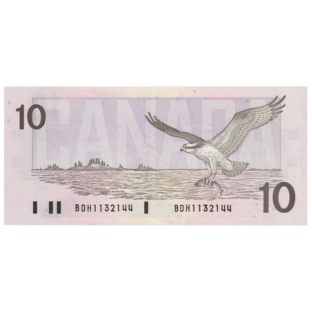 BC-57b 1989 Canada $10 Bonin-Thiessen, BDH, EF-AU