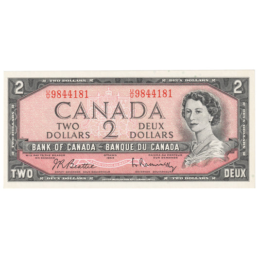 BC-38b 1954 Canada $2 Beattie-Rasminsky, U/U, CUNC