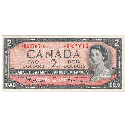 BC-38bA 1954 Canada $2 Beattie-Rasminsky, *R/R, VF-EF
