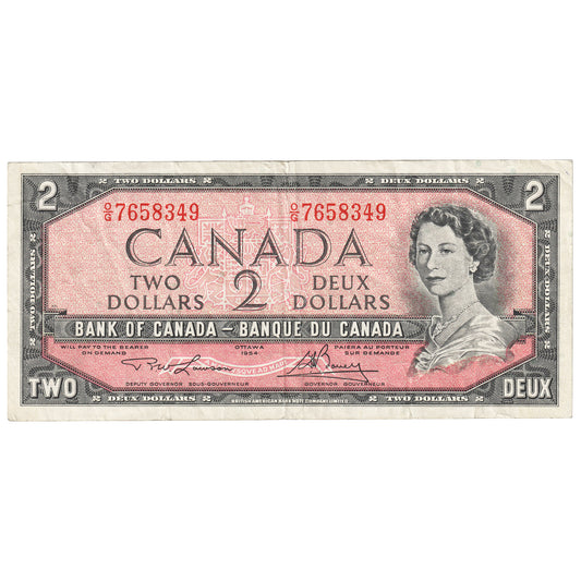 BC-38d 1954 Canada $2 Lawson-Bouey, O/G, VF