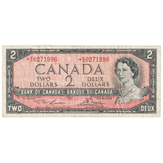 BC-38dA 1954 Canada $2 Lawson-Bouey, *K/G, F-VF