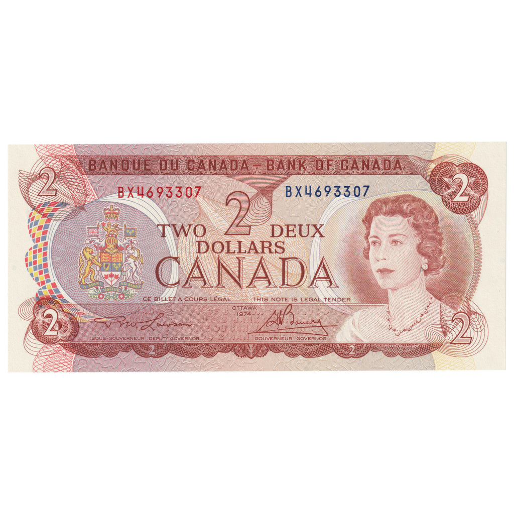 BC-47a 1974 Canada $2 Lawson-Bouey, BX, CUNC