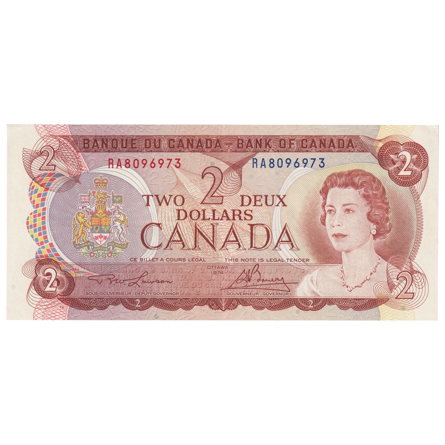 BC-47a 1974 Canada $2 Lawson-Bouey, RA, EF-AU (EF45)
