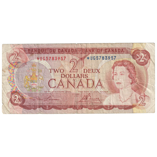 BC-47aA 1974 Canada $2 Lawson-Bouey, *UG, Circulated