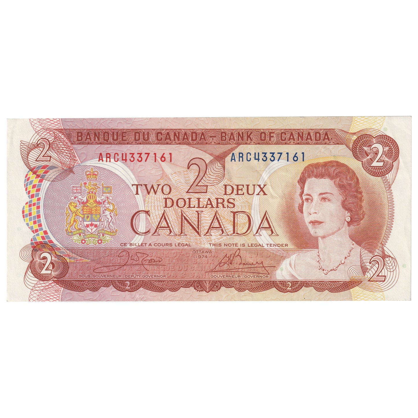 BC-47b 1974 Canada $2 Crow-Bouey, ARC, EF-AU (EF45)
