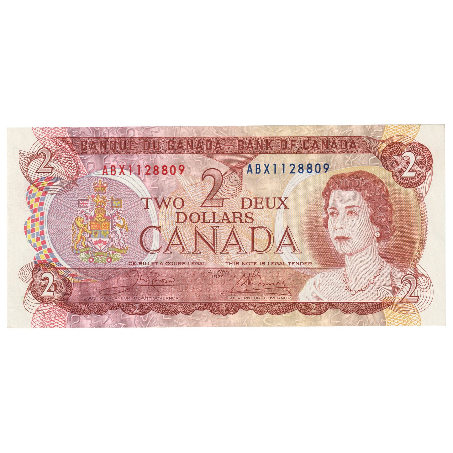 BC-47bA 1974 Canada $2 Crow-Bouey, ABX, EF-AU (EF45)