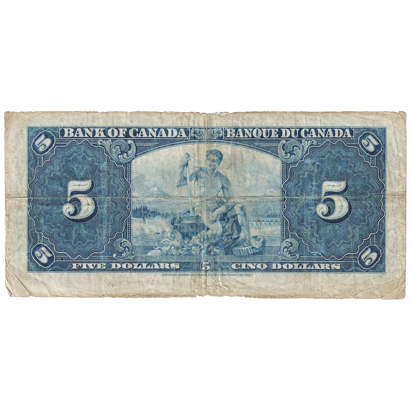 BC-23c 1937 Canada $5 Coyne-Towers, Y/C, Circulated