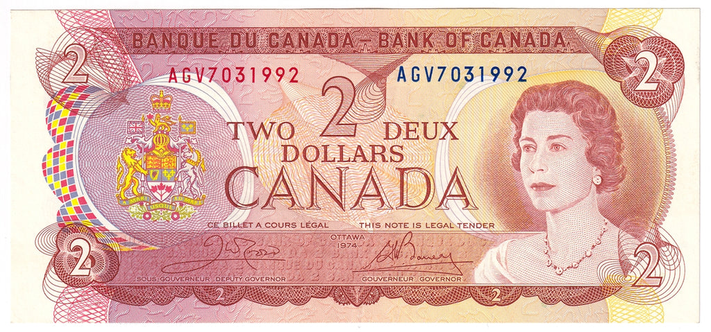 BC-47b 1974 Canada $2 Crow-Bouey, AGV, EF-AU (EF45)