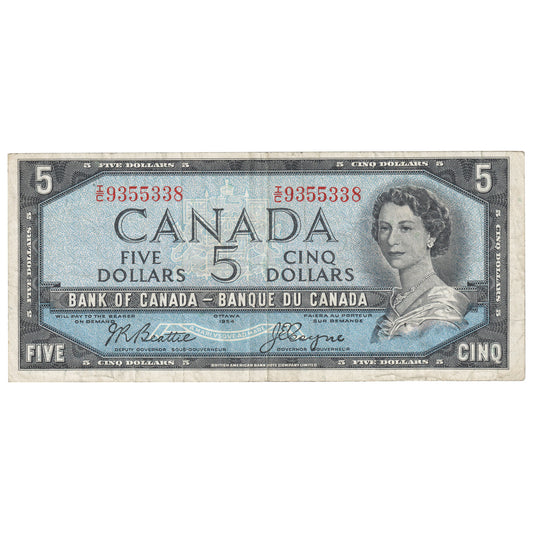 BC-39a 1954 Canada $5 Beattie-Coyne, I/C, VF
