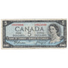 BC-39a 1954 Canada $5 Beattie-Coyne, J/C, Circulated