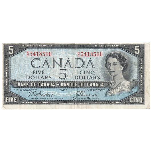 BC-39a 1954 Canada $5 Beattie-Coyne, K/C, VF