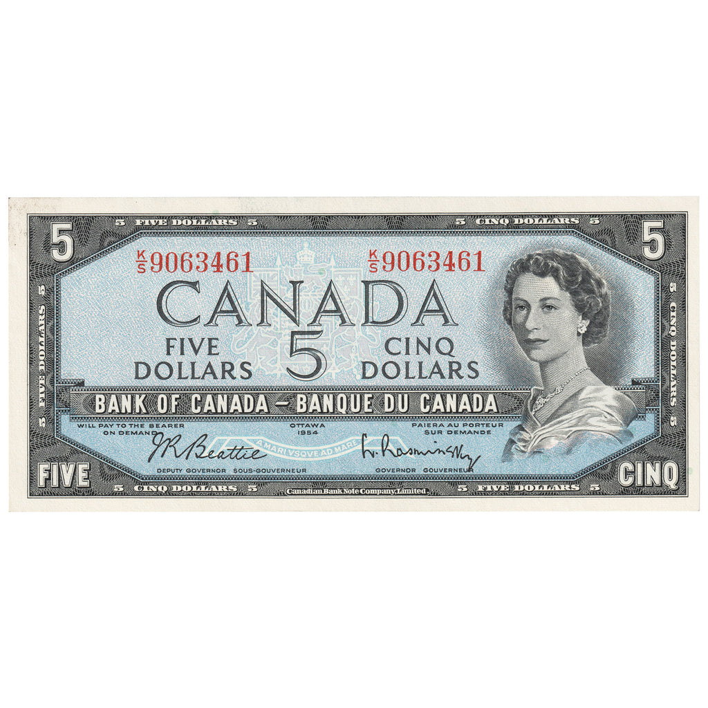 BC-39b 1954 Canada $5 Beattie-Rasminsky, K/S, UNC