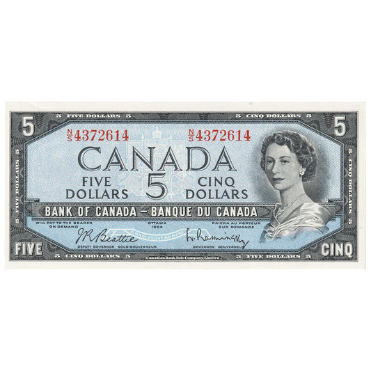 BC-39b 1954 Canada $5 Beattie-Rasminsky, N/S, Uncirculated (MS60)