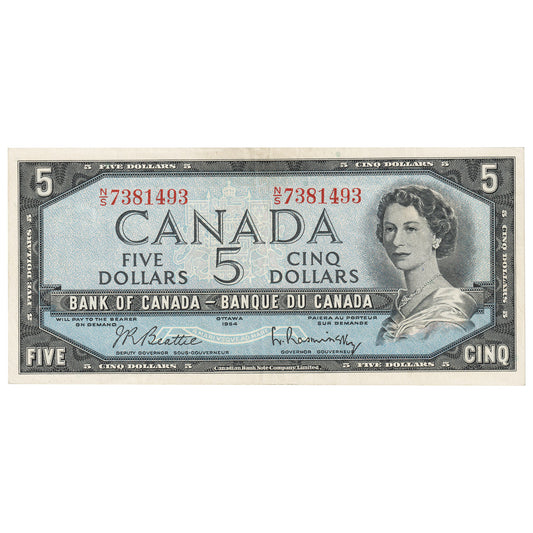 BC-39b 1954 Canada $5 Beattie-Rasminsky, N/S, EF-AU