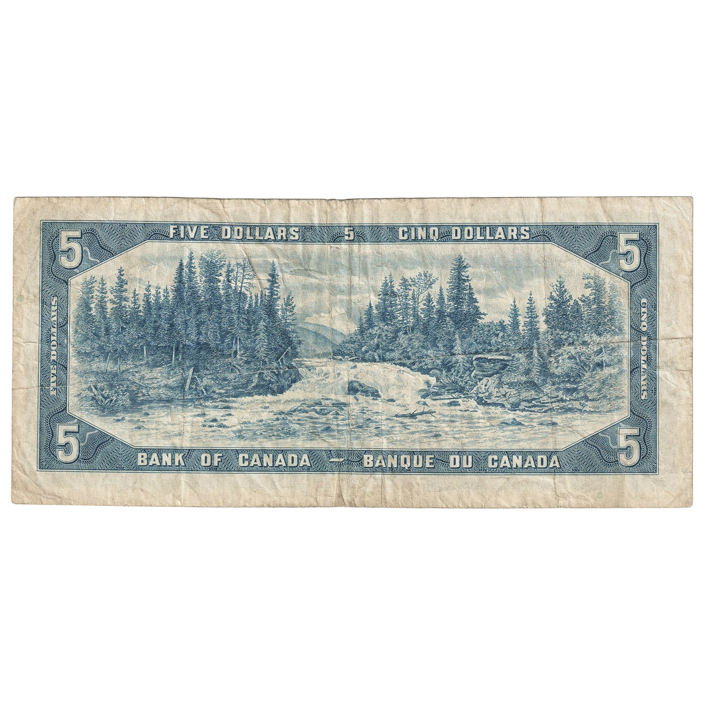 BC-39b 1954 Canada $5 Beattie-Rasminsky, N/S, F-VF (F15)