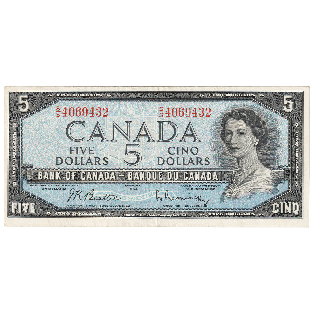 BC-39b 1954 Canada $5 Beattie-Rasminsky, S/S, EF