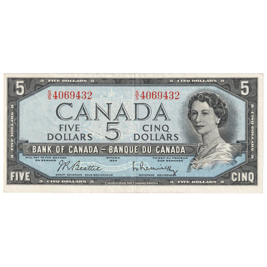 BC-39b 1954 Canada $5 Beattie-Rasminsky, S/S, EF