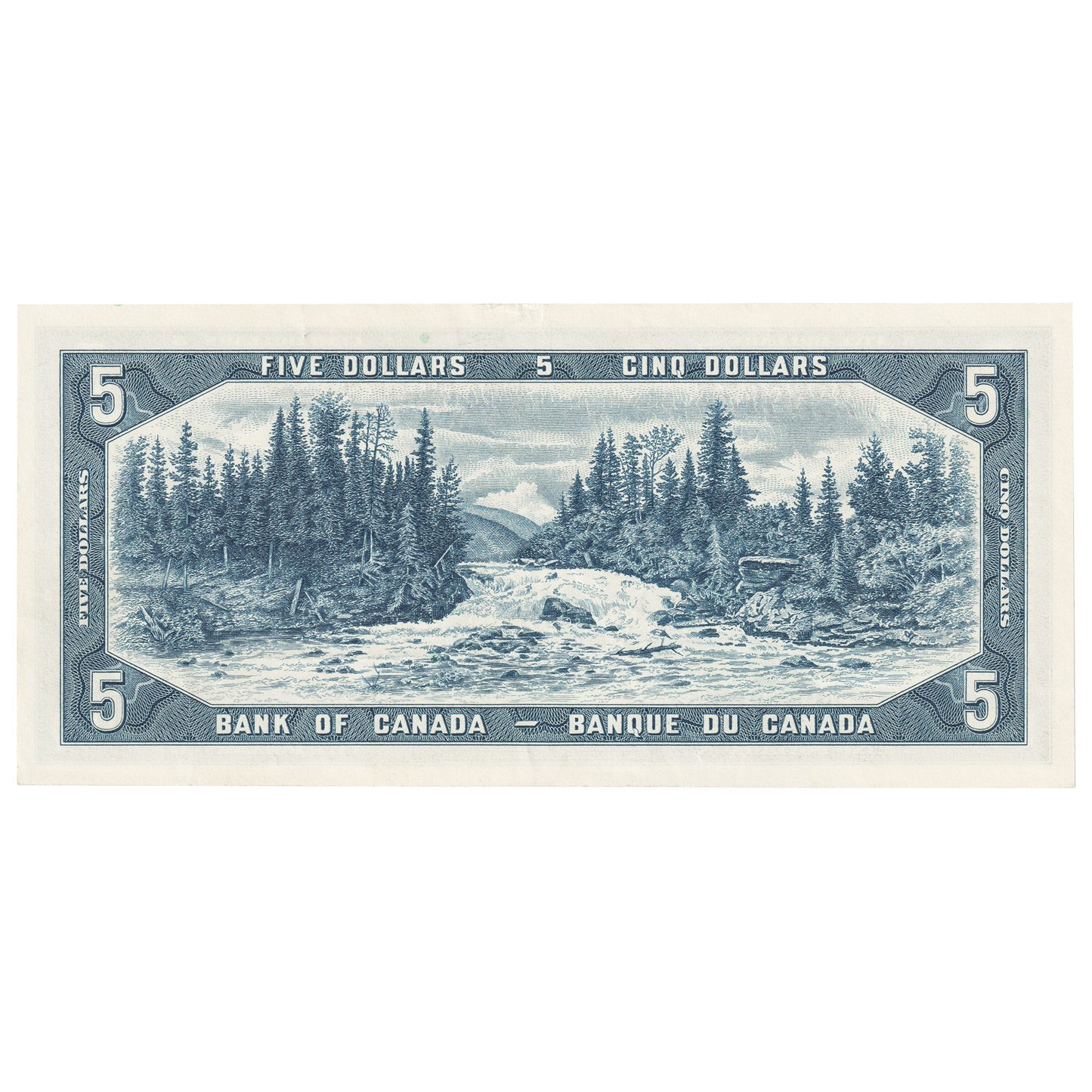 BC-39b 1954 Canada $5 Beattie-Rasminsky, B/X, Almost Uncirculated (AU50)