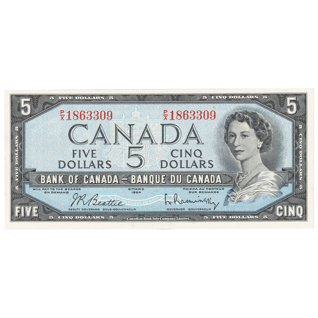 BC-39b 1954 Canada $5 Beattie-Rasminsky, P/X, CUNC