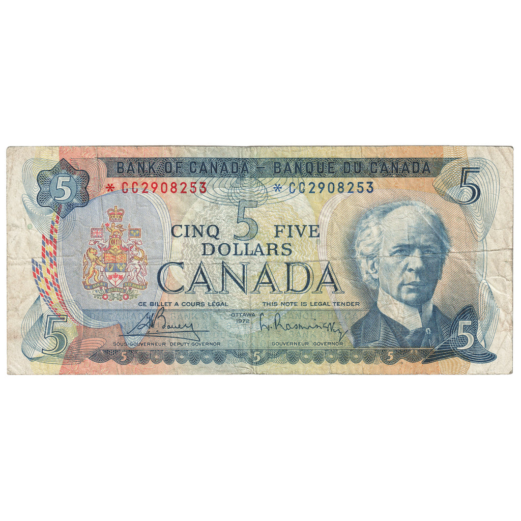 BC-48aA 1972 Canada $5 Bouey-Rasminsky, *CC, Circulated