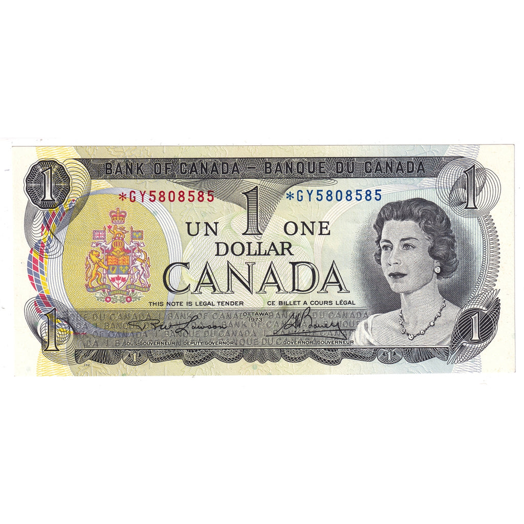 BC-46aA 1973 Canada $1 Lawson-Bouey, *GY, Choice Uncirculated (CUNC63)