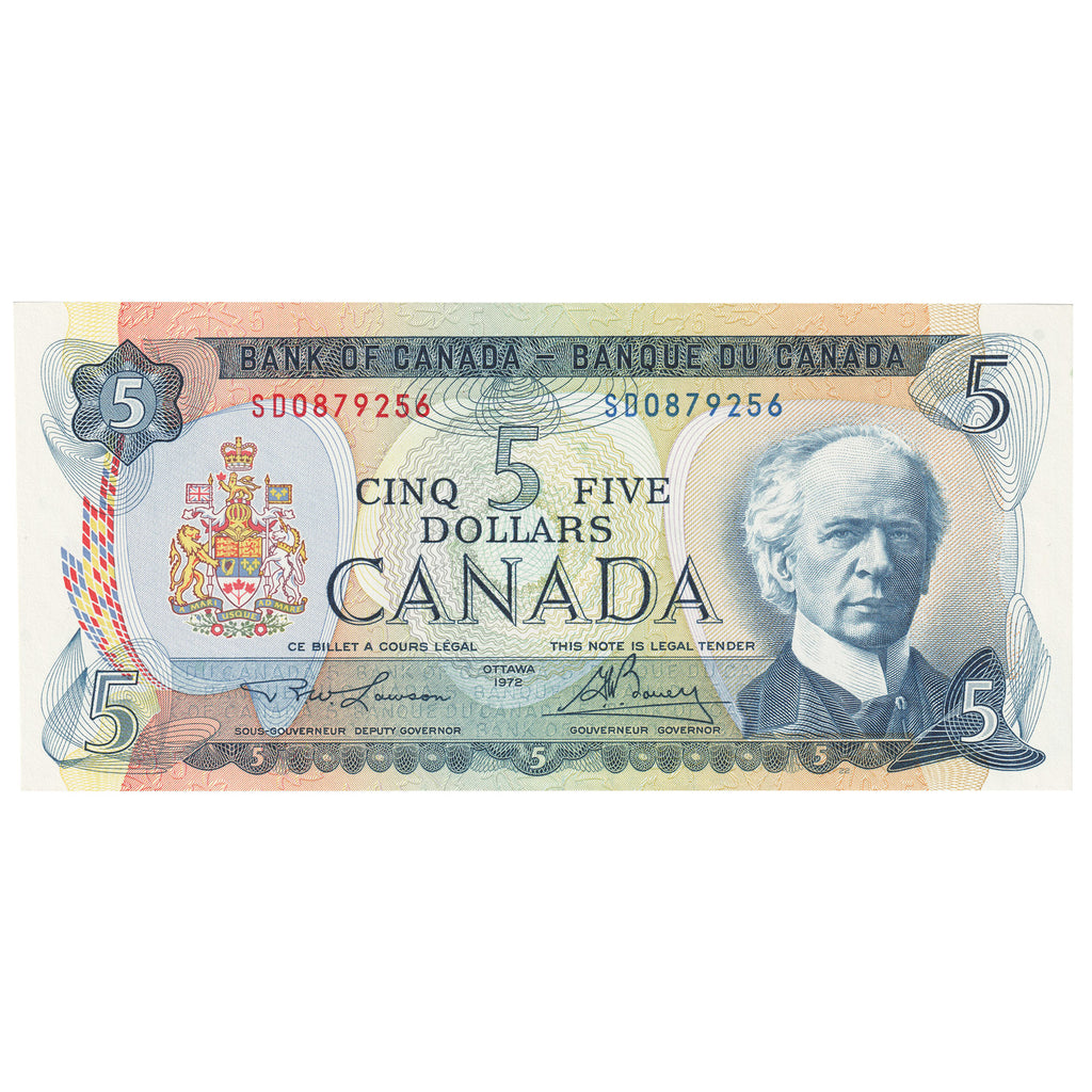 BC-48b 1972 Canada $5 Lawson-Bouey, SD, Extra Fine (EF40)