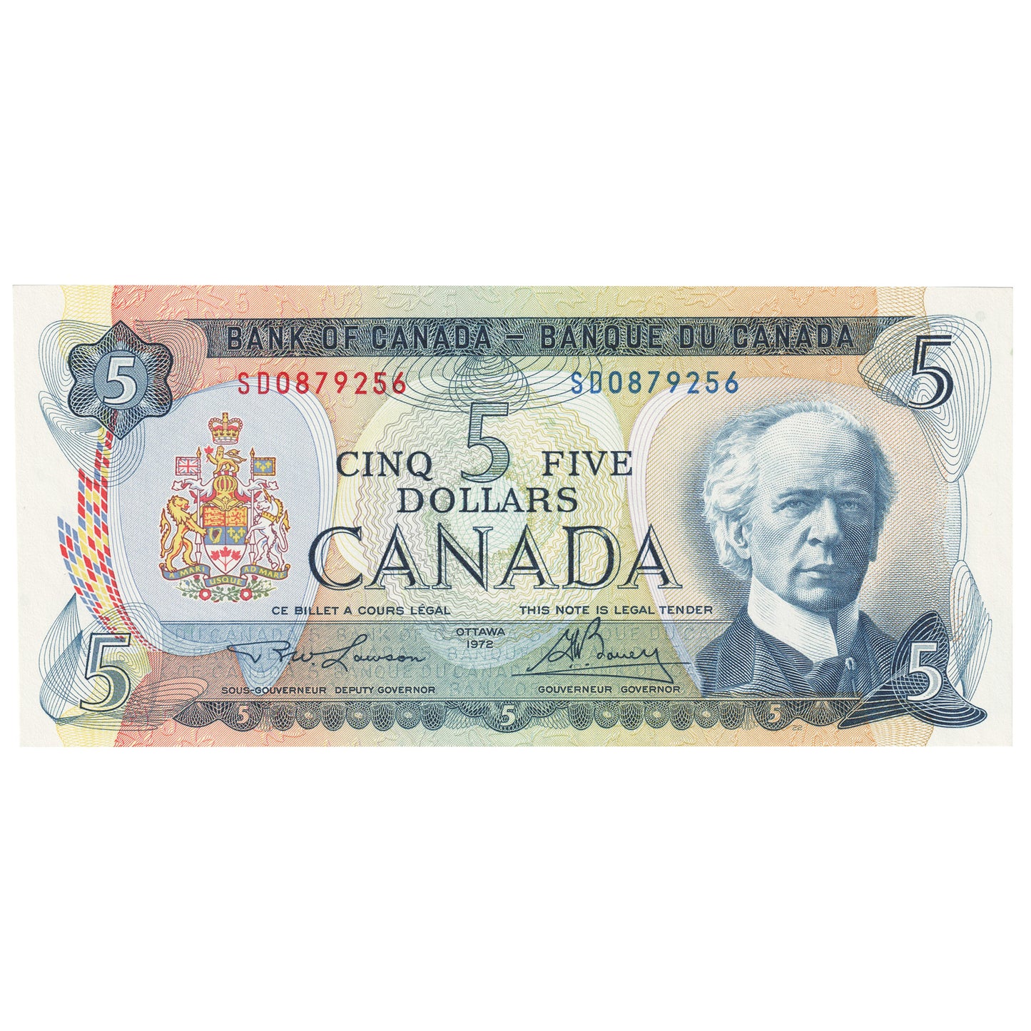 BC-48b 1972 Canada $5 Lawson-Bouey, SD, Extra Fine (EF40)