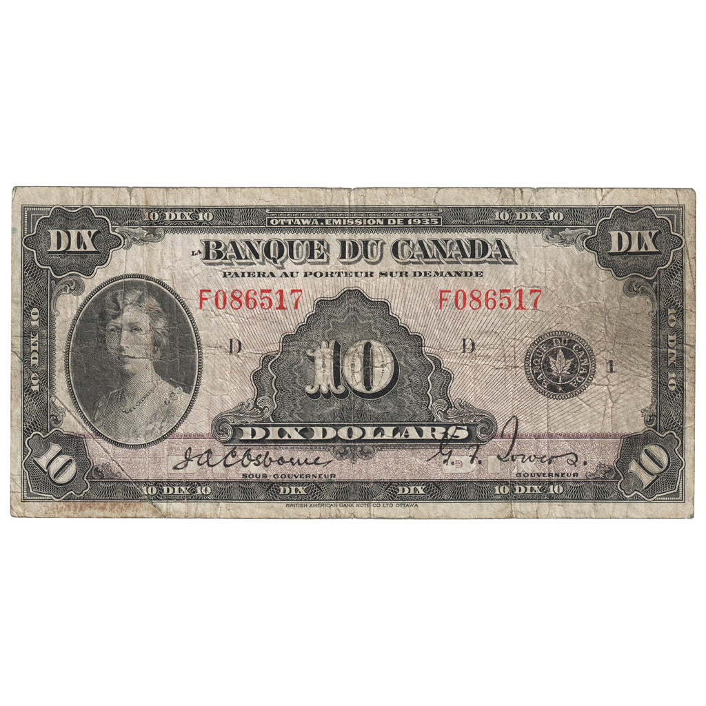 BC-8 1935 Canada $10 Osborne-Towers, French, VG-F