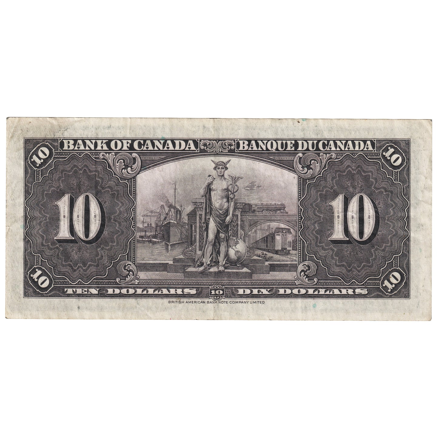 BC-24b 1937 Canada $10 Gordon-Towers, D/D, VF-EF