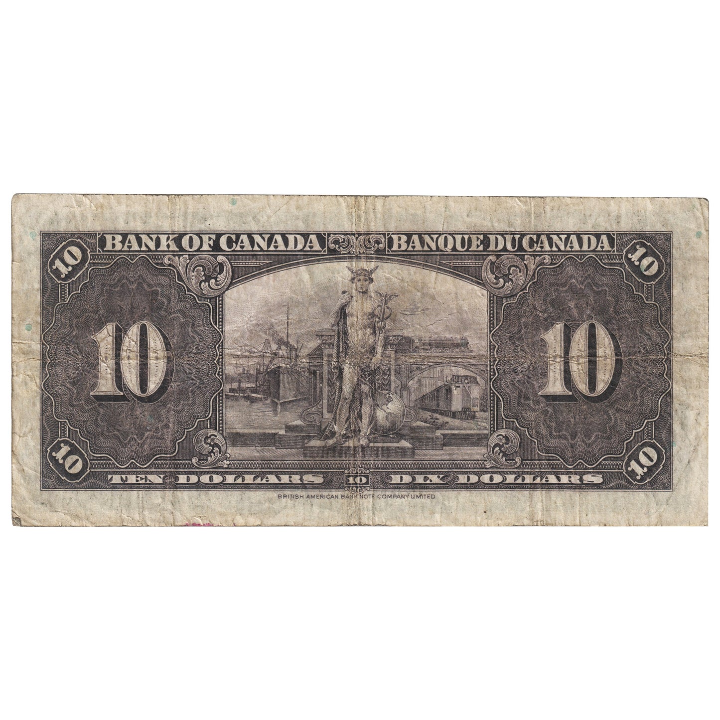 BC-24b 1937 Canada $10 Gordon-Towers, E/D, VG-F (VG10)