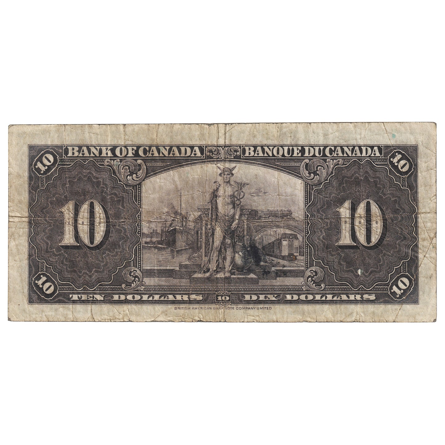 BC-24b 1937 Canada $10 Gordon-Towers, H/D, VG-F