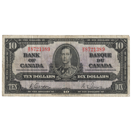 BC-24b 1937 Canada $10 Gordon-Towers, M/D, F