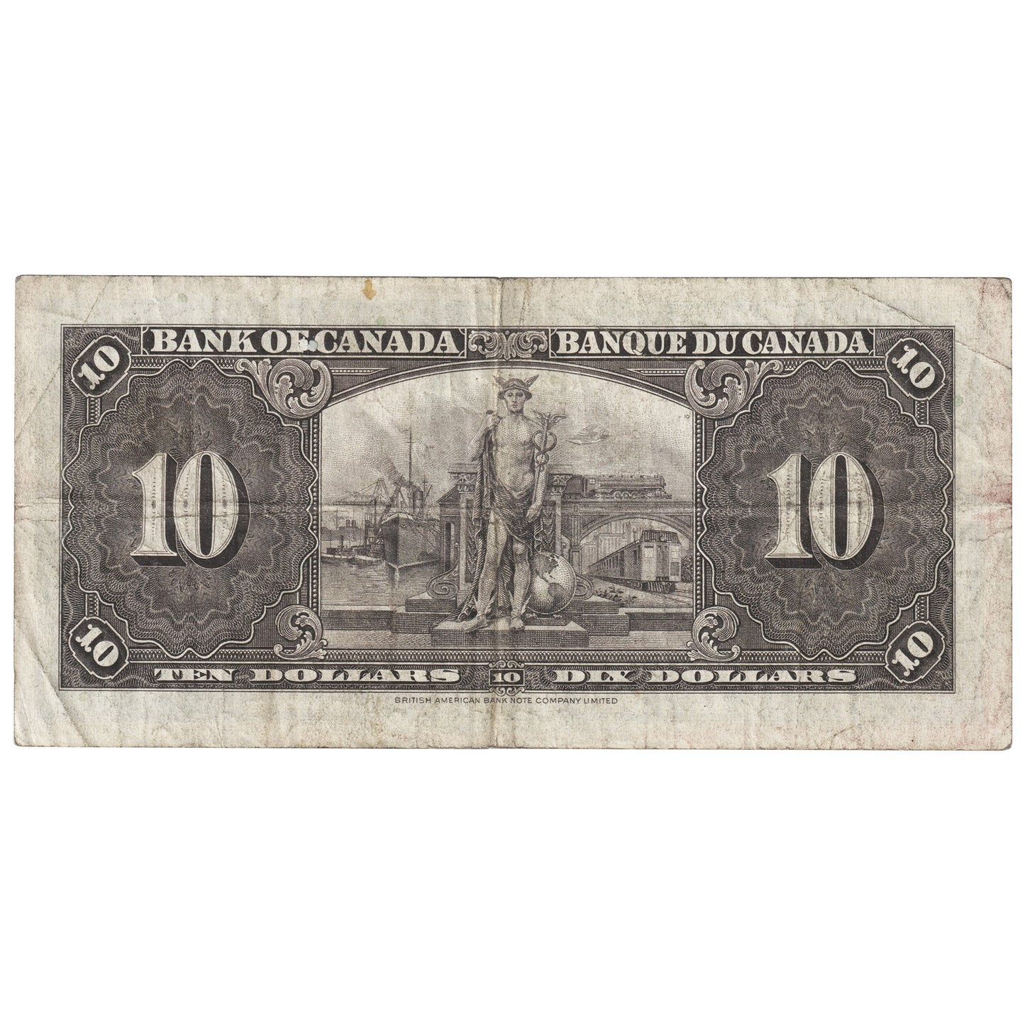BC-24b 1937 Canada $10 Gordon-Towers, Z/D, F-VF (F15)