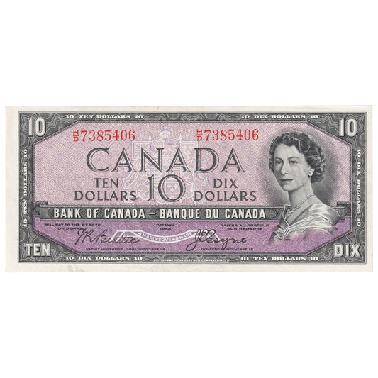 BC-32b 1954 Canada $10 Beattie-Coyne, Devil's Face, H/D, AU-UNC