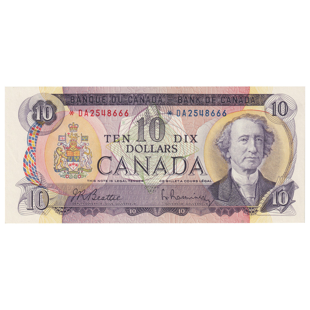 BC-49aA 1971 Canada $10 Beattie-Rasminsky, *DA, AU