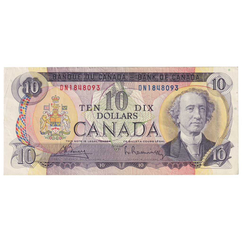 BC-49b 1971 Canada $10 Bouey-Rasminsky, DN, Circulated