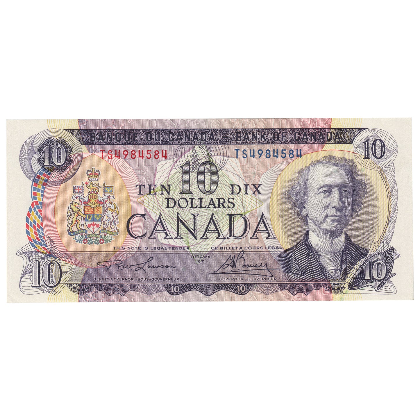 BC-49c 1971 Canada $10 Lawson-Bouey, TS, EF-AU (EF45)