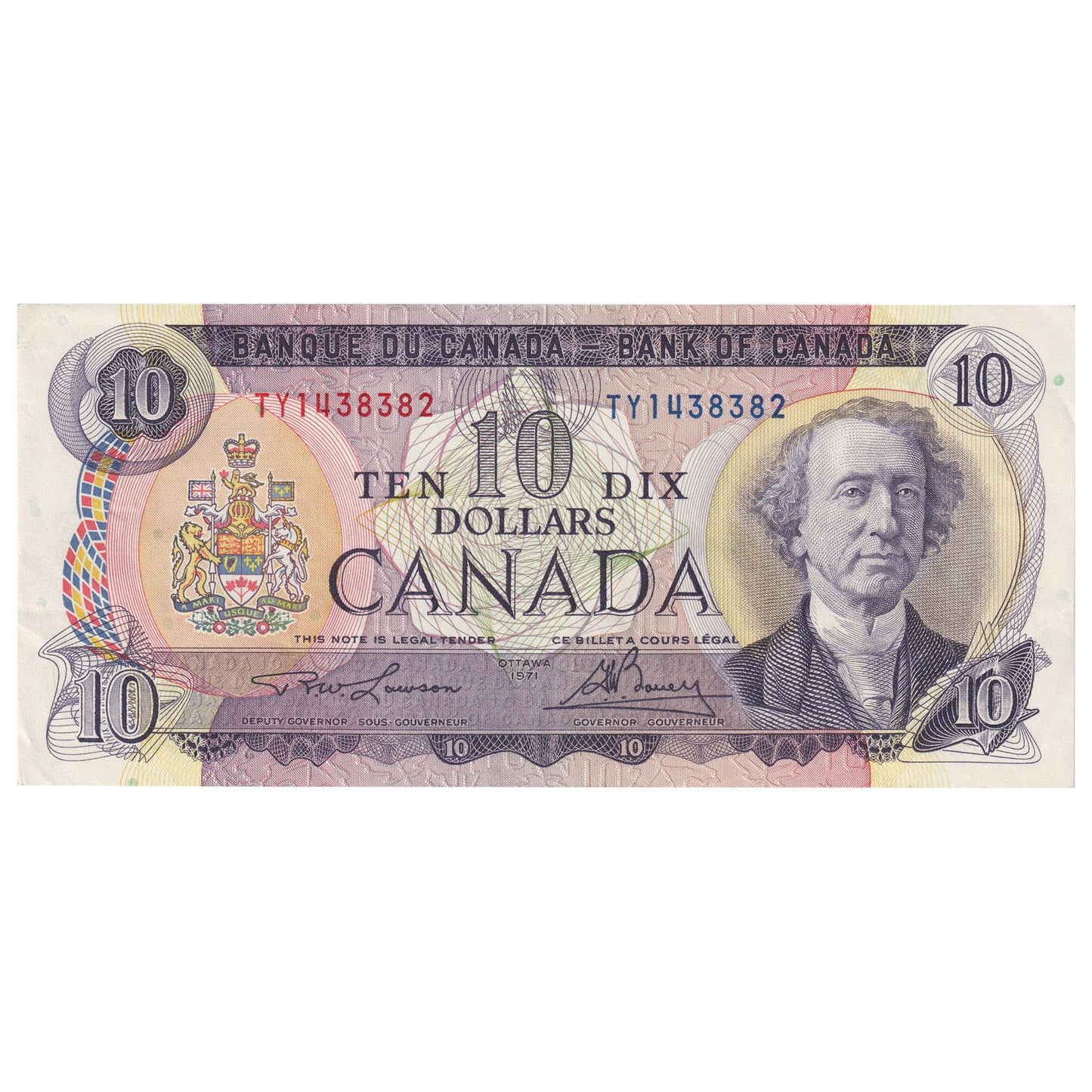 BC-49c 1971 Canada $10 Lawson-Bouey, TY, Circulated