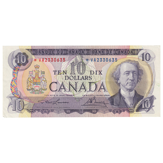 BC-49cA 1971 Canada $10 Lawson-Bouey, *VA, EF