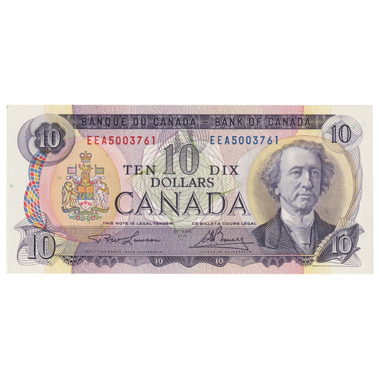 BC-49c-i 1971 Canada $10 Lawson-Bouey, EEA, CUNC