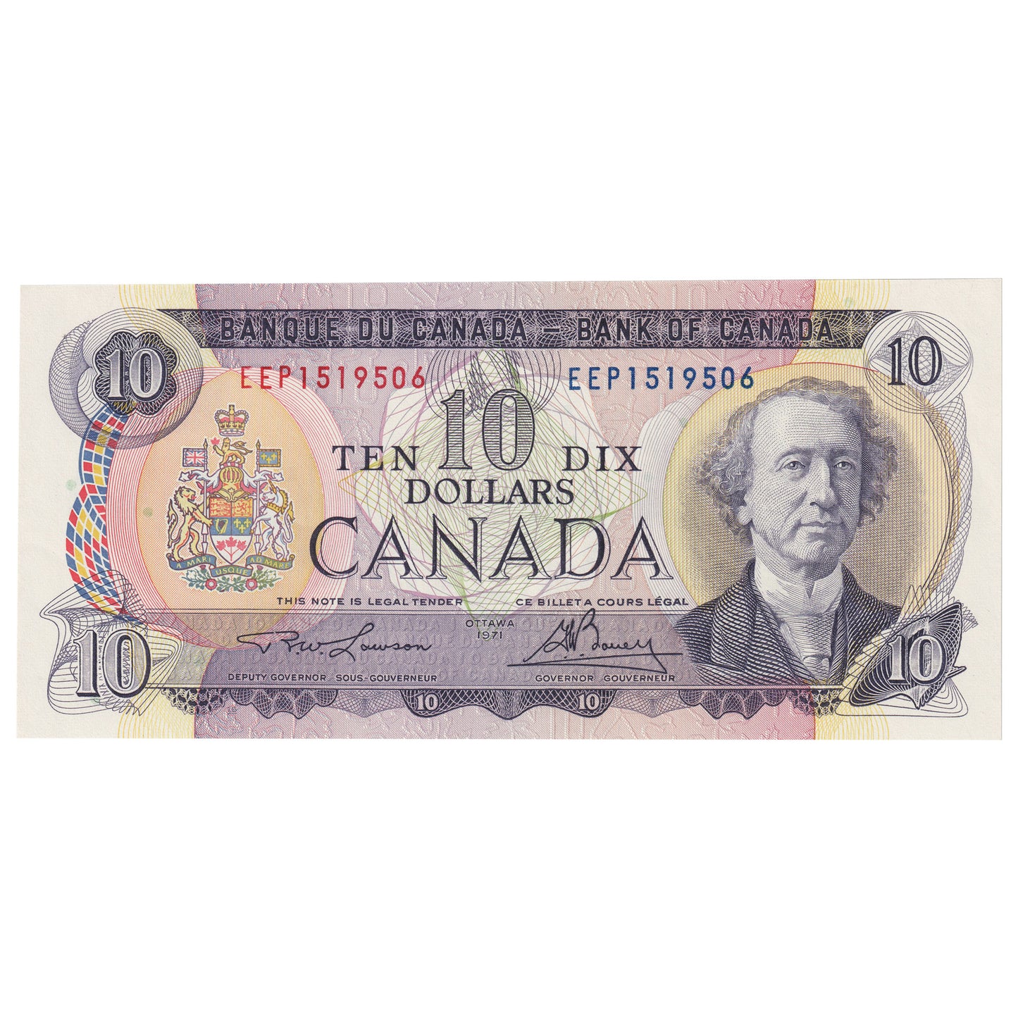BC-49c-i 1971 Canada $10 Lawson-Bouey, EEP, CUNC