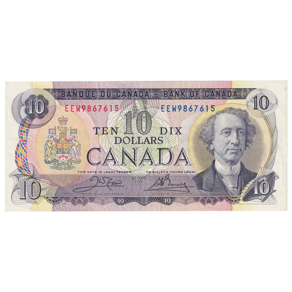 BC-49d 1971 Canada $10 Crow-Bouey, EEW, Circulated