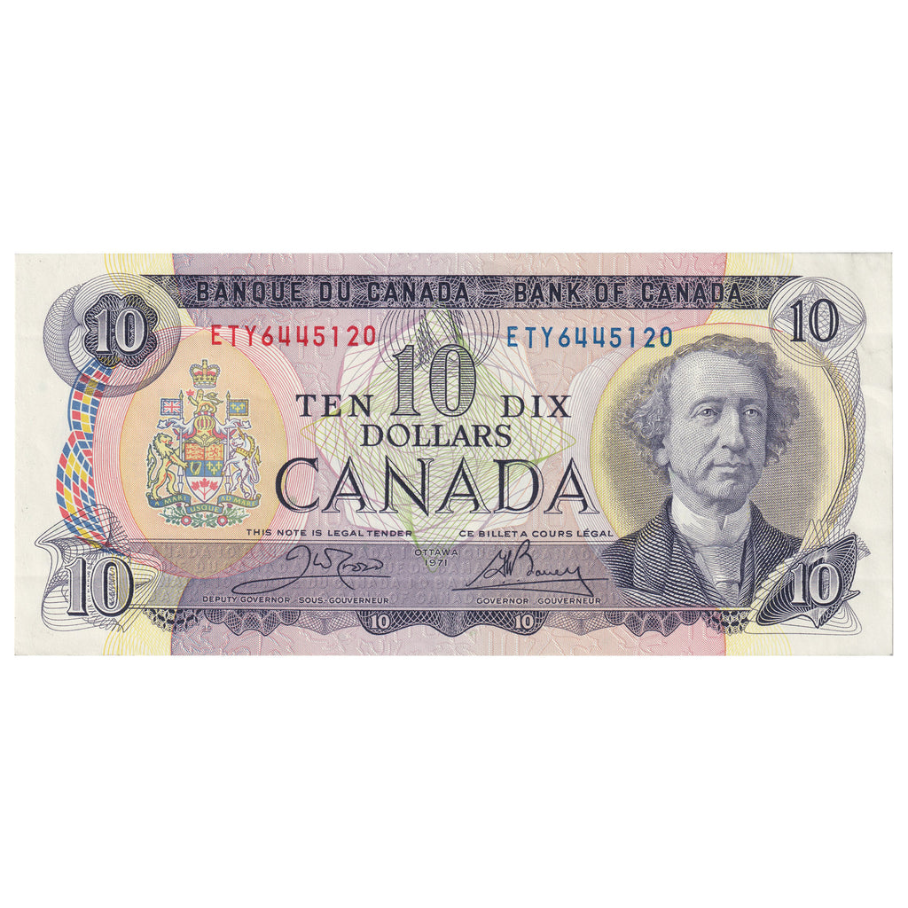 BC-49d 1971 Canada $10 Crow-Bouey, ETY, Circulated
