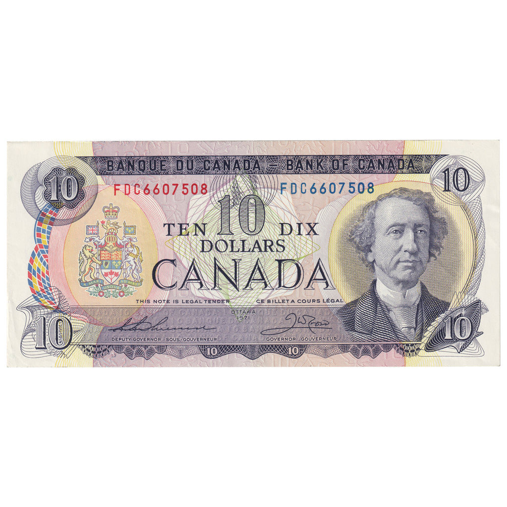 BC-49e 1971 Canada $10 Thiessen-Crow, FDC, VF-EF (VF30)