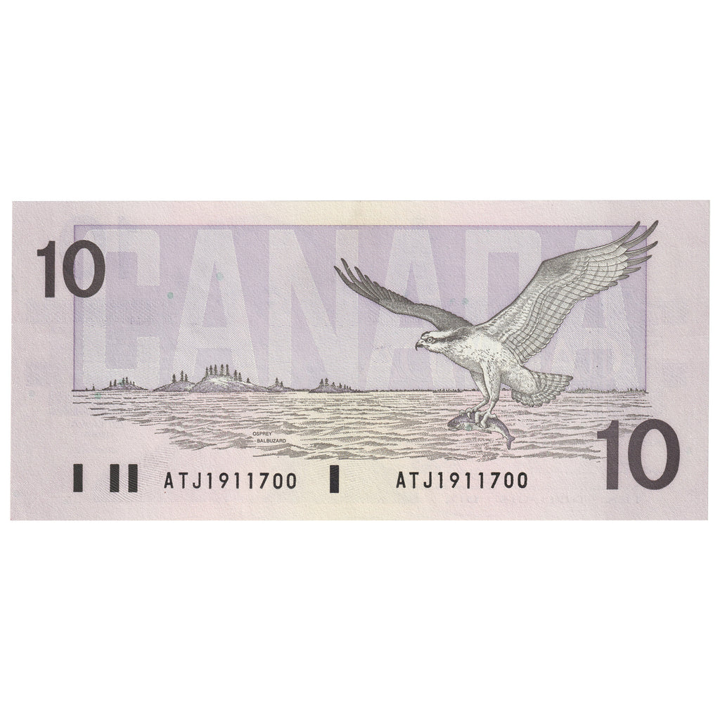 BC-57a 1989 Canada $10 Thiessen-Crow, ATJ, AU-UNC