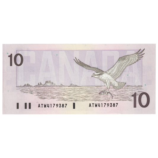 BC-57a 1989 Canada $10 Thiessen-Crow, ATW, AU-UNC