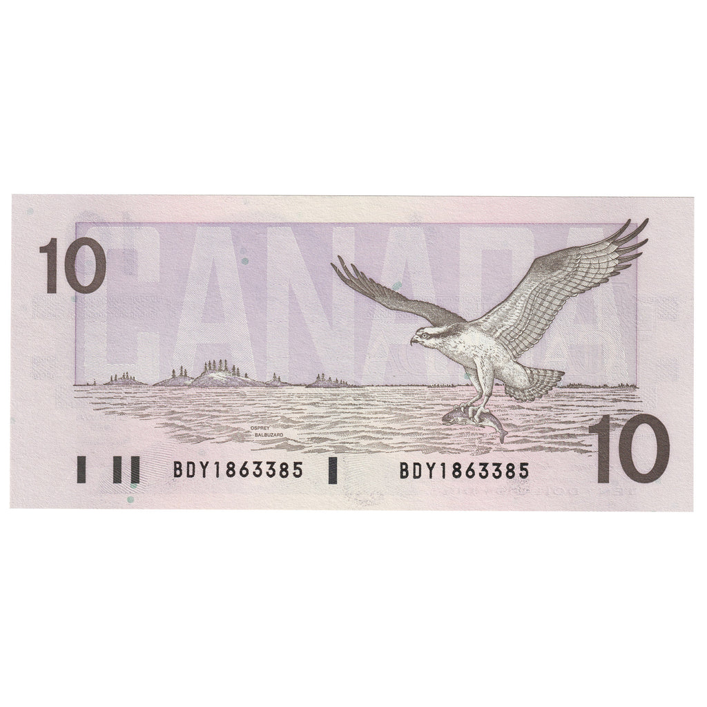 BC-57b 1989 Canada $10 Bonin-Thiessen, BDY, AU-UNC (AU55)