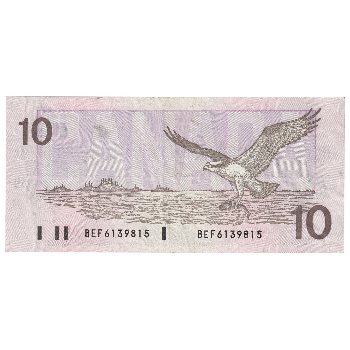 BC-57b 1989 Canada $10 Bonin-Thiessen, BEF, Extra Fine (EF40)