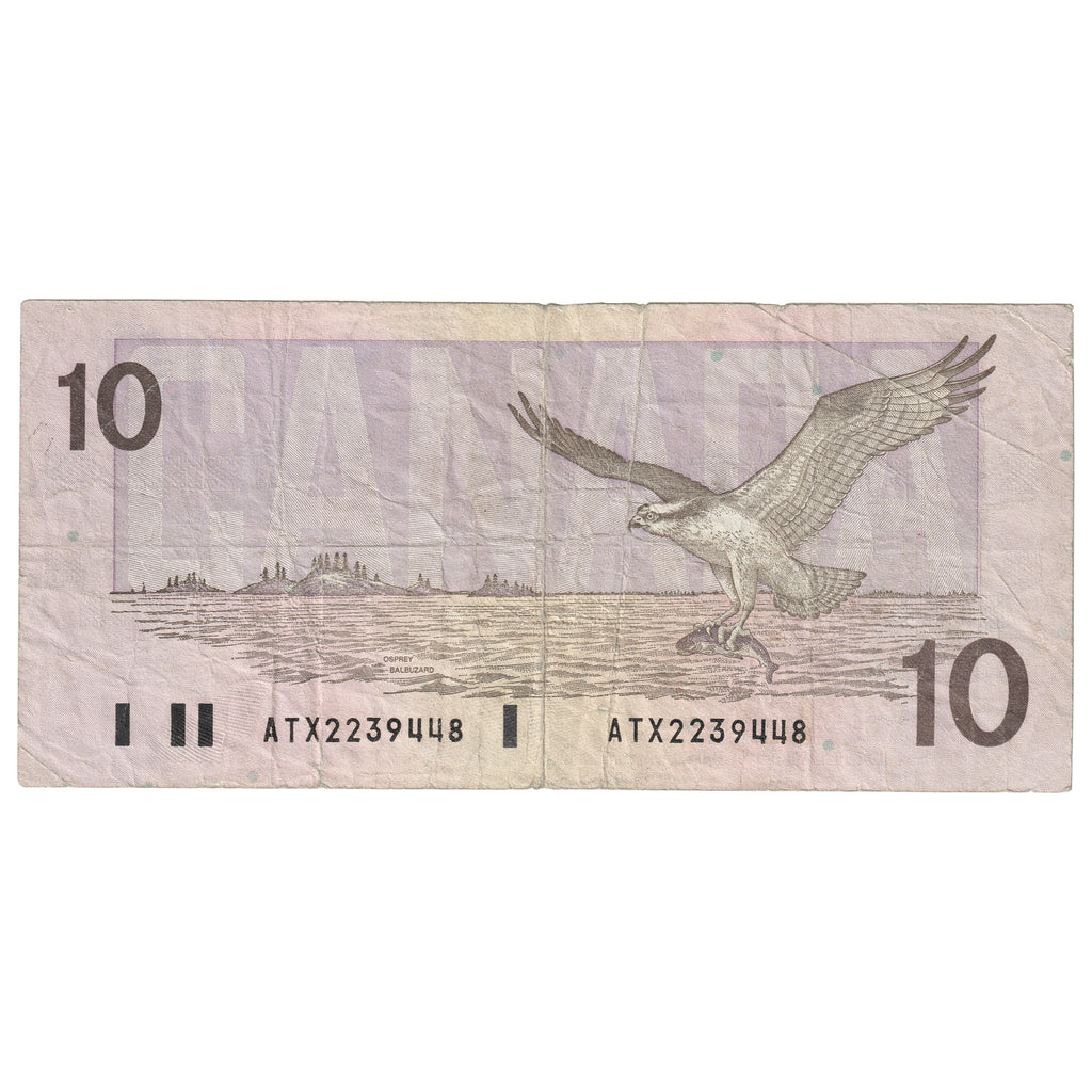 BC-57bA 1989 Canada $10 Bonin-Thiessen, ATX, Circulated