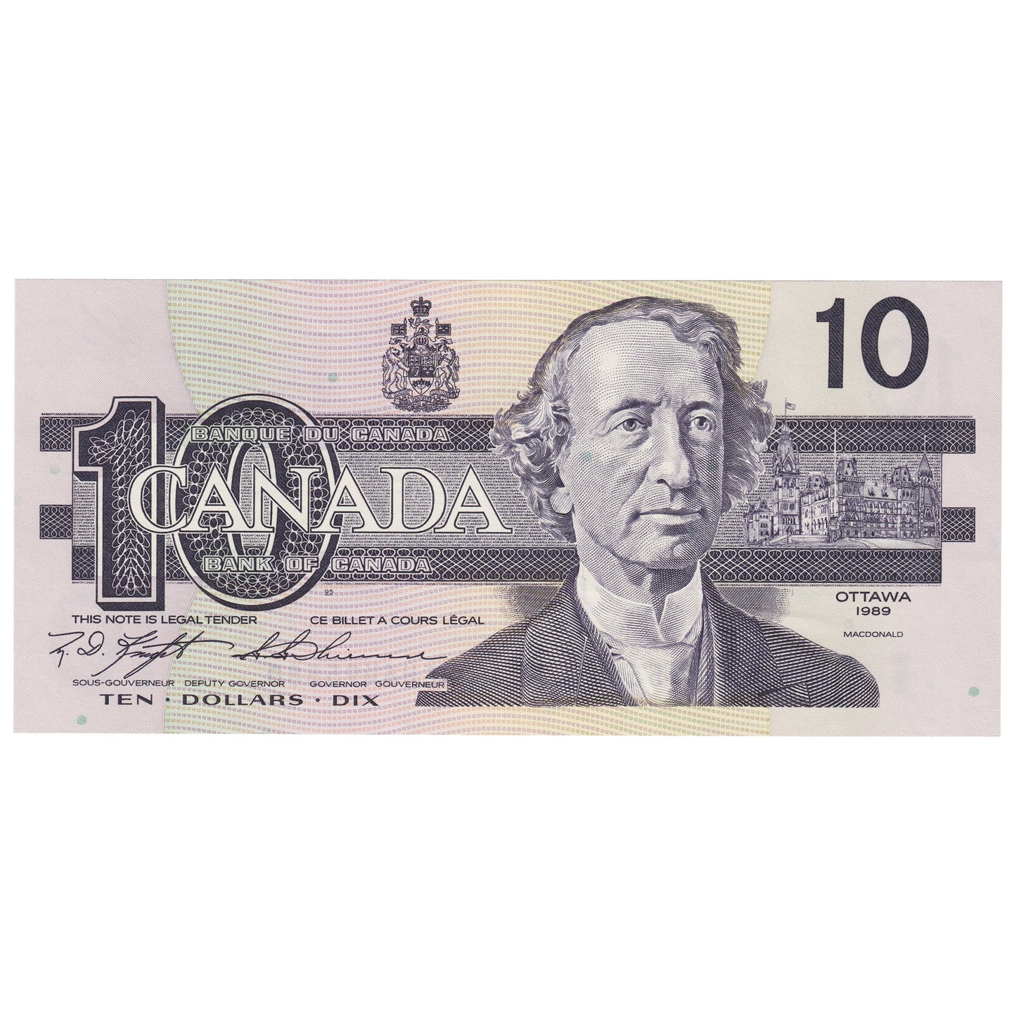 BC-57c 1989 Canada $10 Knight-Thiessen, BEH Set Issue, Uncirculated (MS60)
